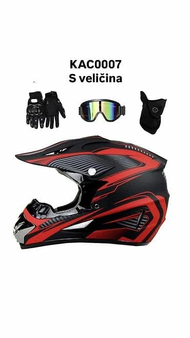 motocikli do 50 kubika: Kacige Set za motocross uključuje sportske rukavice, naočare protiv — 7