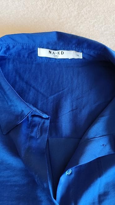 Haljine: NA-KD košulja-haljina, kraljevsko plava - Model: mini košulja-haljina — 3