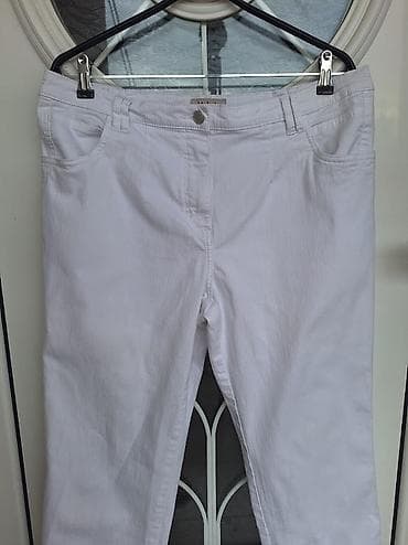 maslinaste pantalone: Bele pantalone – Malva, veličina XL - Model: klasičan kroj sa pet — 3