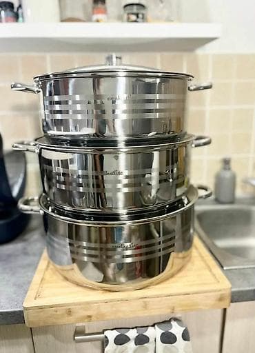 6000k boja: Fa, Set od 3 inox šerpe – Excellent Line - Materijal: nerđajući čelik — 1