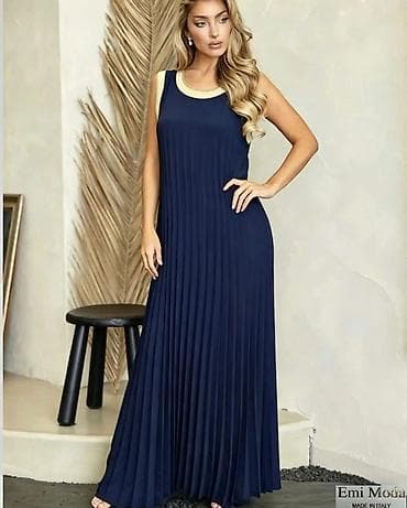 Haljine: Plisirana maksi haljina bez rukava - Model: ravna silueta sa sitnim — 1