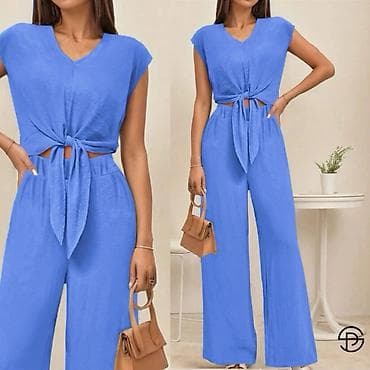 Komplet bluza + pantalone širokih nogavica Dostupne veličine: S, M, L