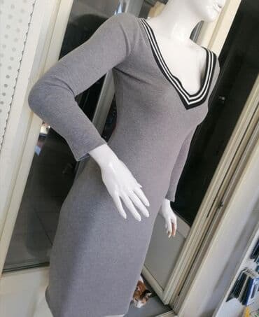 midi haljine h: S, color - Grey, Long sleeves — 2