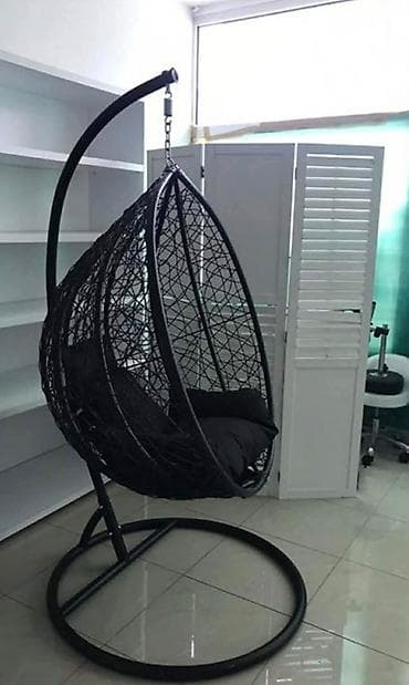 Home & Garden: Ring viseća ljuljaška 107x64x199 cm – crna | moderan dizajn Elegantna — 2