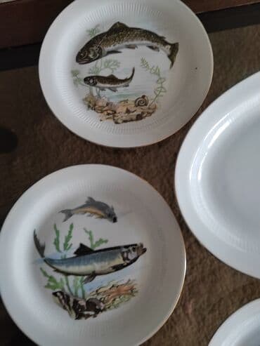 Tableware: Porcelanski servis za ribu – 7 delova - 1 veliki ovalni poslužavnik — 5