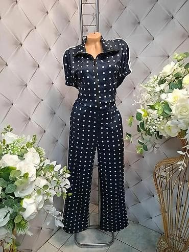 cipele ruma: Damski komplet sa tufnama – bluza sa rajsferšlusom i široke pantalone — 5