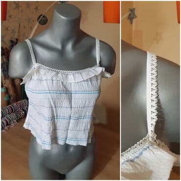crop top h m: Crop top na bretele - Veličina: XL/XXL (oznaka na etiketi) - Dužina — 2