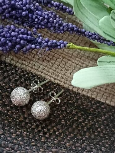 srebrna ogrlica sa krsticem: Screwback earrings, Material: Silver — 4