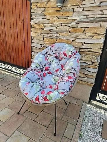 ormar za nakit lidl: Okrugla „papasan“ stolica sa debelim jastukom - Udobna lounge stolica — 2