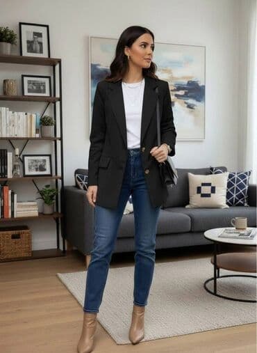 Donji delovi trenerke: 🔥Ženski blejzer – klasičan kroj - Dužina do ispod kukova, ravna — 4