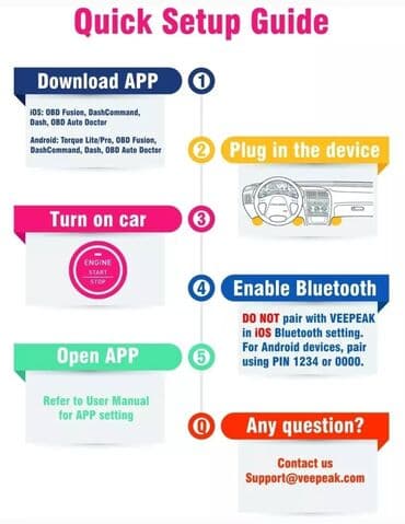 univerzalna dijagnostika: YUERSEAK GeeBT OBD2 Bluetooth iOS Android Auto Dijagnostika — 6