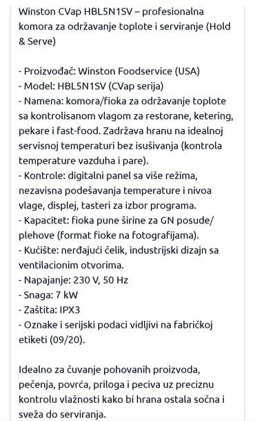 hard disk 2tb cena: Winston CVap HBL5N1SV – profesionalna komora za održavanje toplote i — 8
