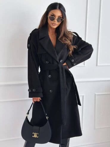 Muška obuća: 🔥Ženski kaput – dupli red dugmadi, pojas i široke rever kragne ✅4200 — 2