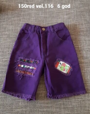 Šortsevi: Dečje šorts pantalone ljubičaste boje, veličina 116 (za uzrast oko 6