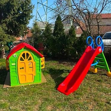 Plastični set za dvorište – kućica i tobogan za decu Tobogan 10.500din