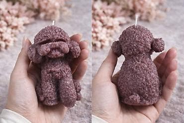 Dekorativna sveća u obliku pudle - Ručno izlivena sveća sa detaljnom