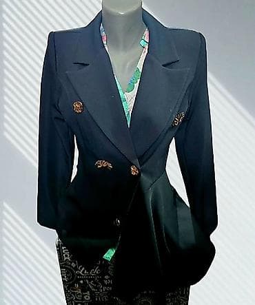 boss haljine: Elegantni ženski sako – crni, dvoredni kroj Novo!!! - Strukiran model — 1