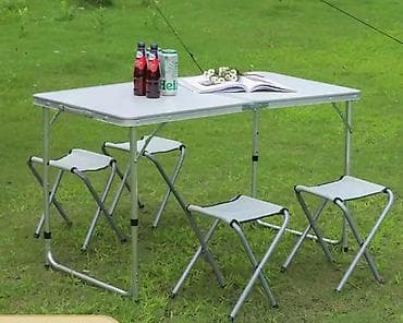 Set sklopivog stola sa 4 stolice – za kampovanje, piknik i baštu -