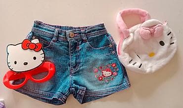 otkup decije garderobe: Hello Kitty🩷 original Sanrio 🩷 šorc za devojčice Veličina 4 može i — 1