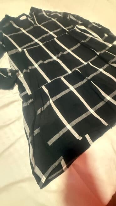 pamucne tunike: Ženska tunika/haljina JANINA - Boja: crna sa velikim belim kariranim — 8