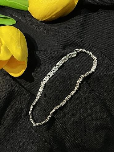 filigranski nakit cene: Srebrna narukvica – bogato pletena “byzantine/čvorić” karika - — 2