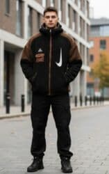 taktička jakna: Zimska jakna Pliš, One size, Nike, bоја - Crna — 2