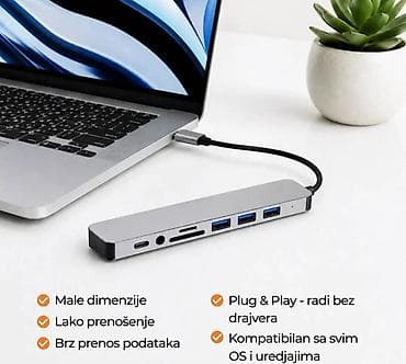 cene laptopova: 07. USB C Hub 8 u 1 I Čitač SD kartica/USB 3.0/USB C za MacBook — 3
