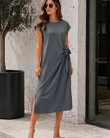 obuca za vodu pepco: Ženska midi haljina sa bočnim čvorom - Kroj: ravna silueta do — 5