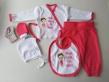 beli kompleti sako i pantalone: 6 delni kompletic Vel 56-62 dvobroj do 3 meseci 68 do 5 meseci 74 do 9 — 2