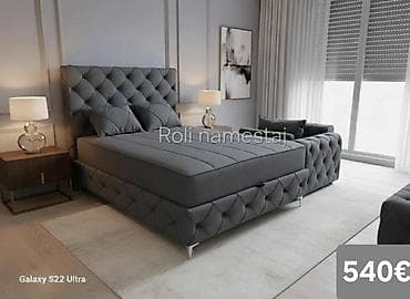 kolevka za bebe dexy co: Luksuzni tapacirani bračni krevet sa visokim uzglavljem - Dizajn — 1