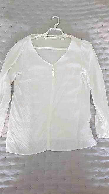 lacoste košulja: Bela elegantna bluza sa dugim rukavima - Materijal: lagan, nežno — 1