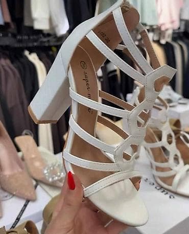 pertle za air force 1: Ženske sandale sa stabilnom kockastom štiklom i geometrijskim — 2