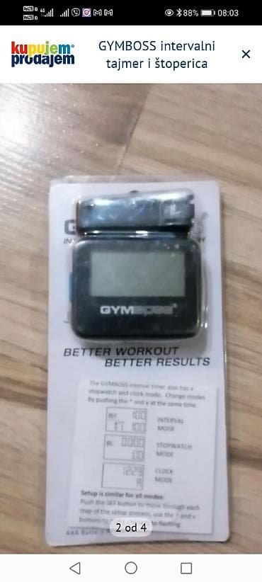satovi oglasi: GYMBOSS intervalni tajmer i štoperica Kompaktan, lak za upotrebu — 3