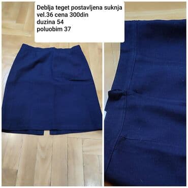 Suknje: S (EU 36), Midi, bоја - Tamnoplava — 2