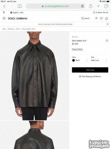 T-shirts: Shirt Long sleeves, M, Dolce & Gabbana, color - Black, Cotton — 7