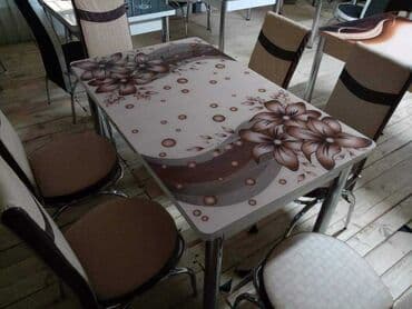 idea sto i stolice: Sto - 80cm Metal noge Ploca univer Staklo 4mm stolica - metal - eko — 5