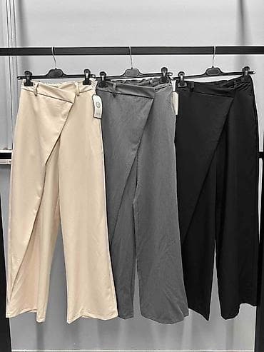 teget baletanke: Ženske široke pantalone sa asimetričnim preklopom Pantalone: 2500 — 4