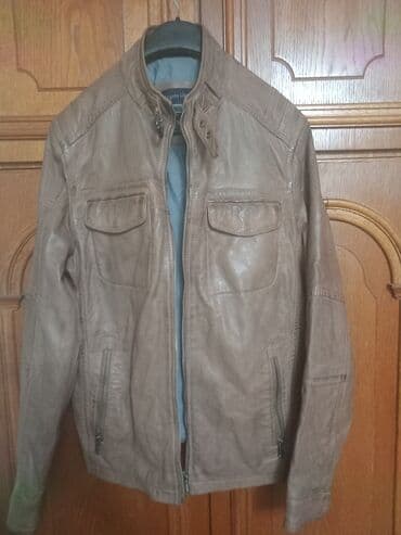 kompleti sako i hlače: Leather jacket Genuine leather, L, color - Brown — 1