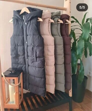 ps fashion prsluci: Dugačka ženska postavljena prsluk-jakna bez rukava sa kapuljačom — 3