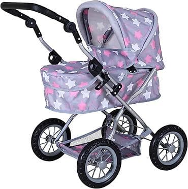 Lutke: Kolica First Star grey pink – realistična kolica za lutke Šifra — 1