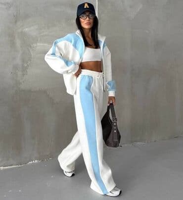 zara kompleti zenski: Ženski komplet – sportsko/leisure odelo sa širokim nogavicama i zip — 2