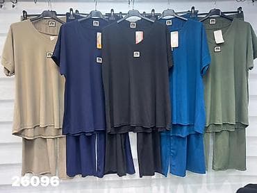 karirani komplet: Komplet ženske odeće – plus size, široke pantalone i majica sa — 6