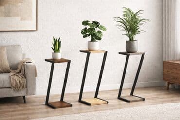 abazuri za lampe cene: Dekorativni stalci za saksije – set od tri postolja - Dizajn: moderni — 2