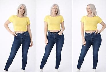 leopard kosulja: Ženske skinny farmerke – tamno plavi džins. Vel S sa dosta elastina — 1