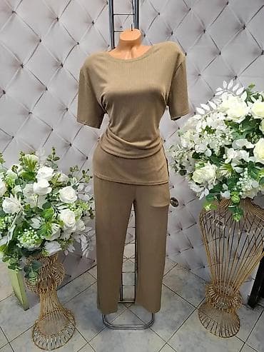 Suknje: Dvodijelni ženski komplet od rebrastog žerseja Za punije dame. - — 2