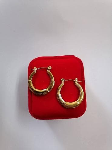 novi pazar nakit: Minđuše – više modela (obruči) - Materijal: žuti ton metala visokog — 1