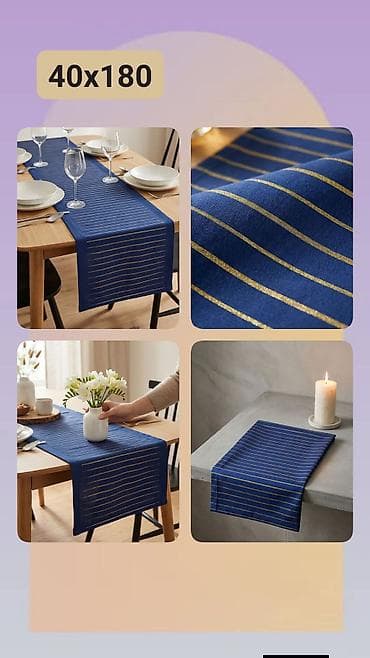 Stolnjak – traka za sto 40 x 180 cm - Elegantna traka u tamnoplavoj