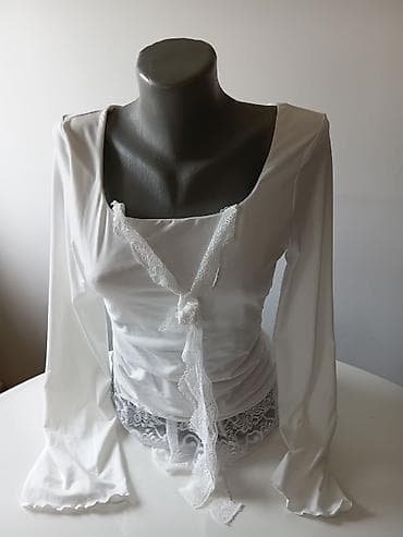 Ženska bluza dugih rukava – bela, romantičnog stila - Materijal