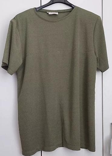 šuškavci za kišu: Muška majica kratkih rukava – maslinasto zelena - Kroj: klasičan — 1