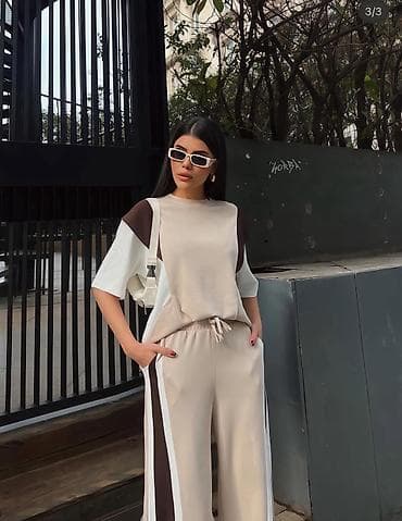 svecane pantalone zenske: 💫Zenski dvodelni komplet – majica i pantalone sa sportskim detaljima — 7